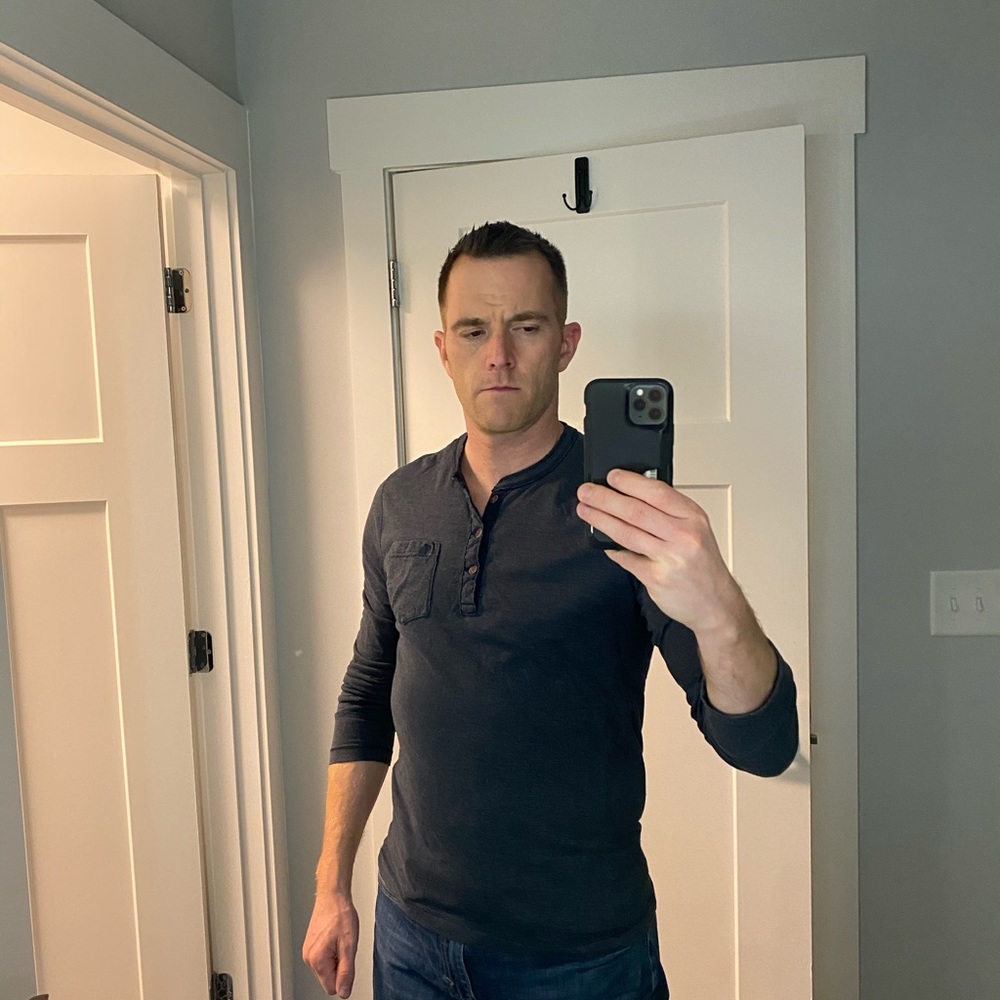 Abercrombie & Fitch Henley, Blue, Men’s Small